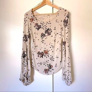Free People Bishop-Sleeve Pullover Shirt - Size S